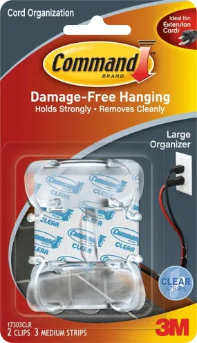 Command 17303CLR Cord Organizer, Plastic, Transparent :CD  2: QUANTITY: 1