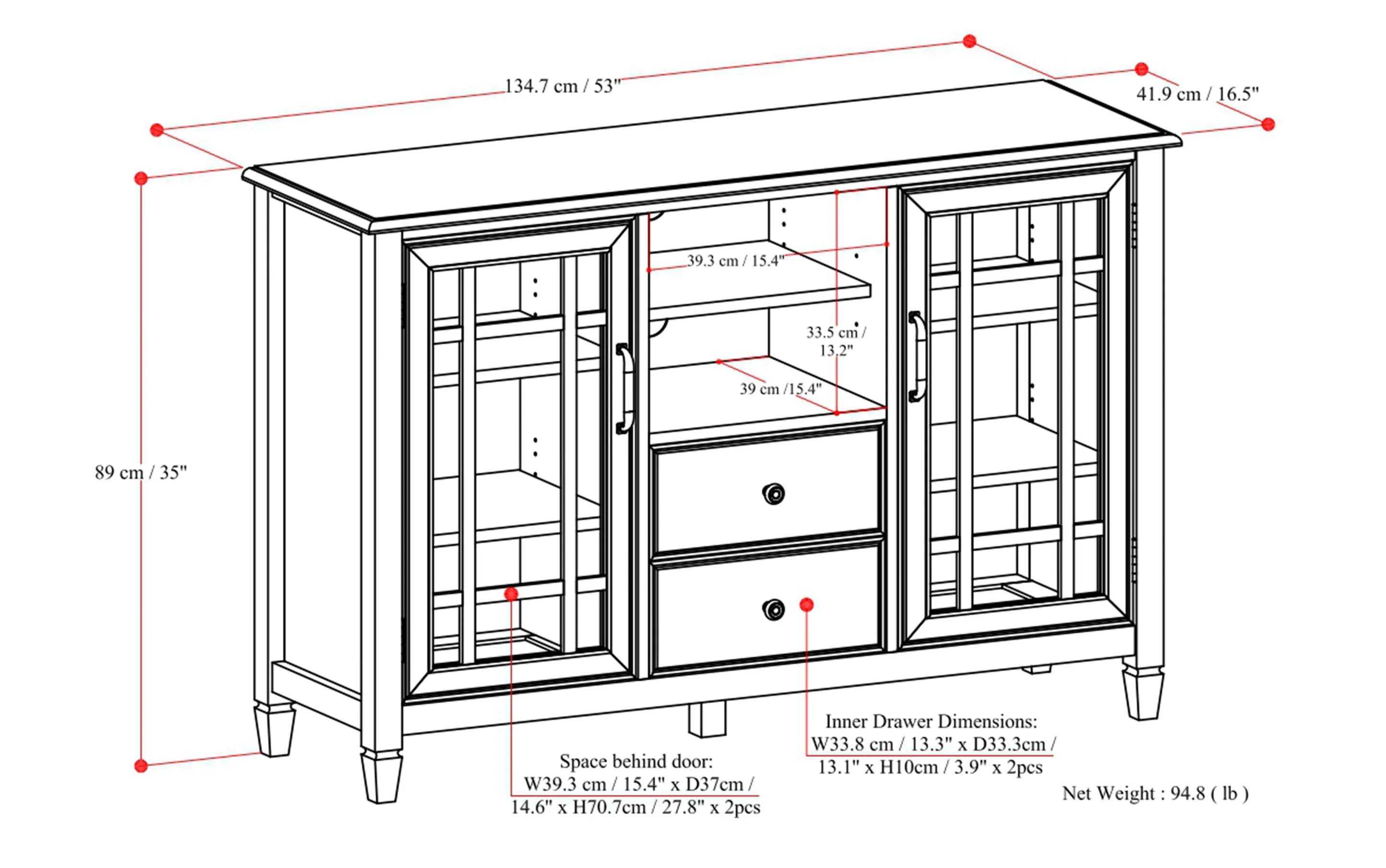 Connaught Tall TV Stand