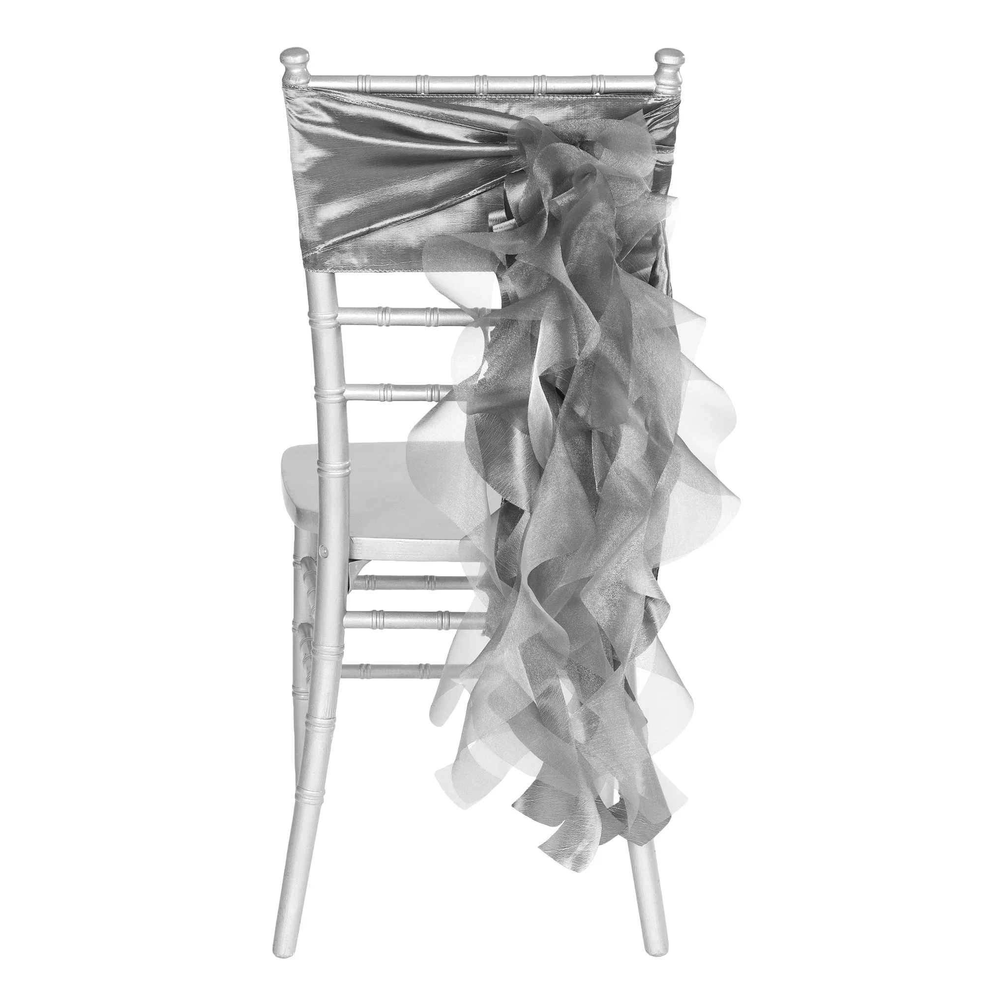 Curly Willow Chair Sash - Silver