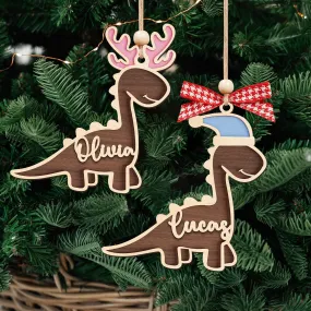 Customized Dinosaur Wooden Name Tags, Personalized Christmas Stocking Tag KT34