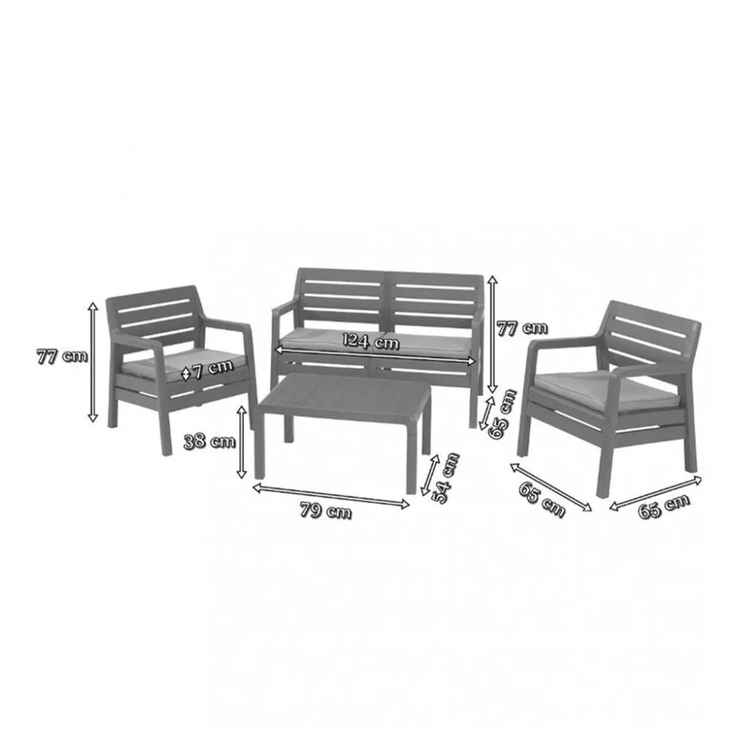 Delano Outdoor Lounge Sofa Set Graphite