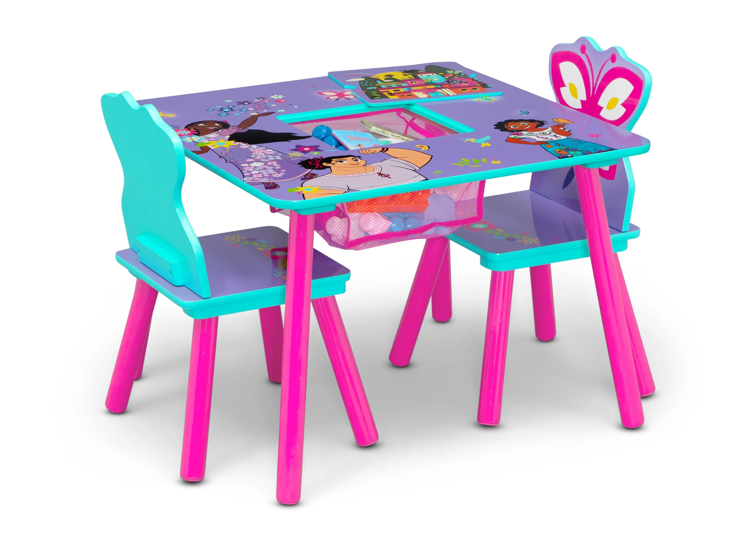 Disney Encanto Kids Table and Chair Set with Storage (2 Chairs Included)