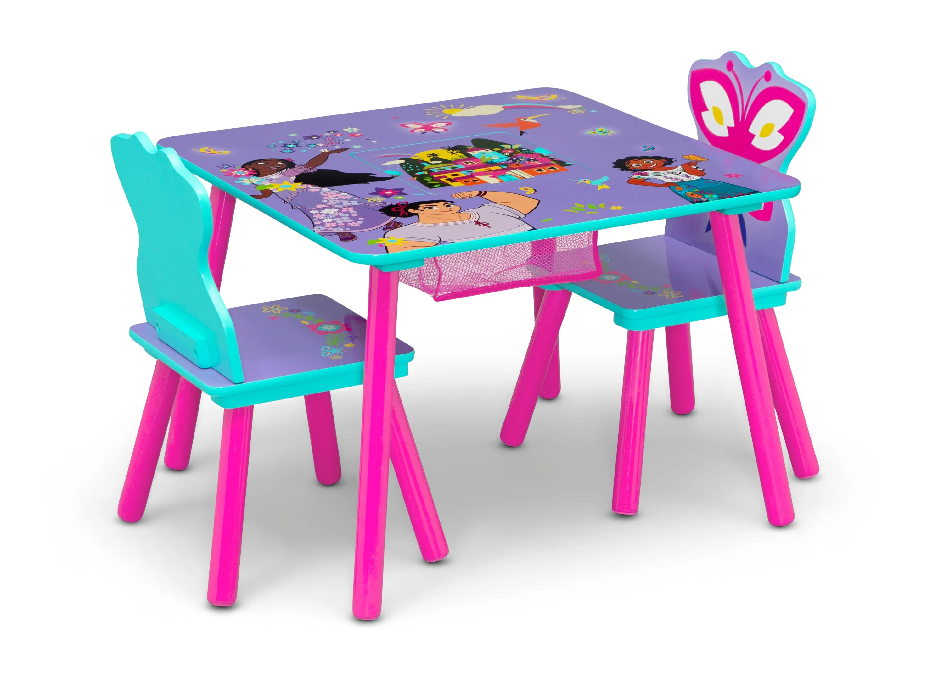 Disney Encanto Kids Table and Chair Set with Storage (2 Chairs Included)