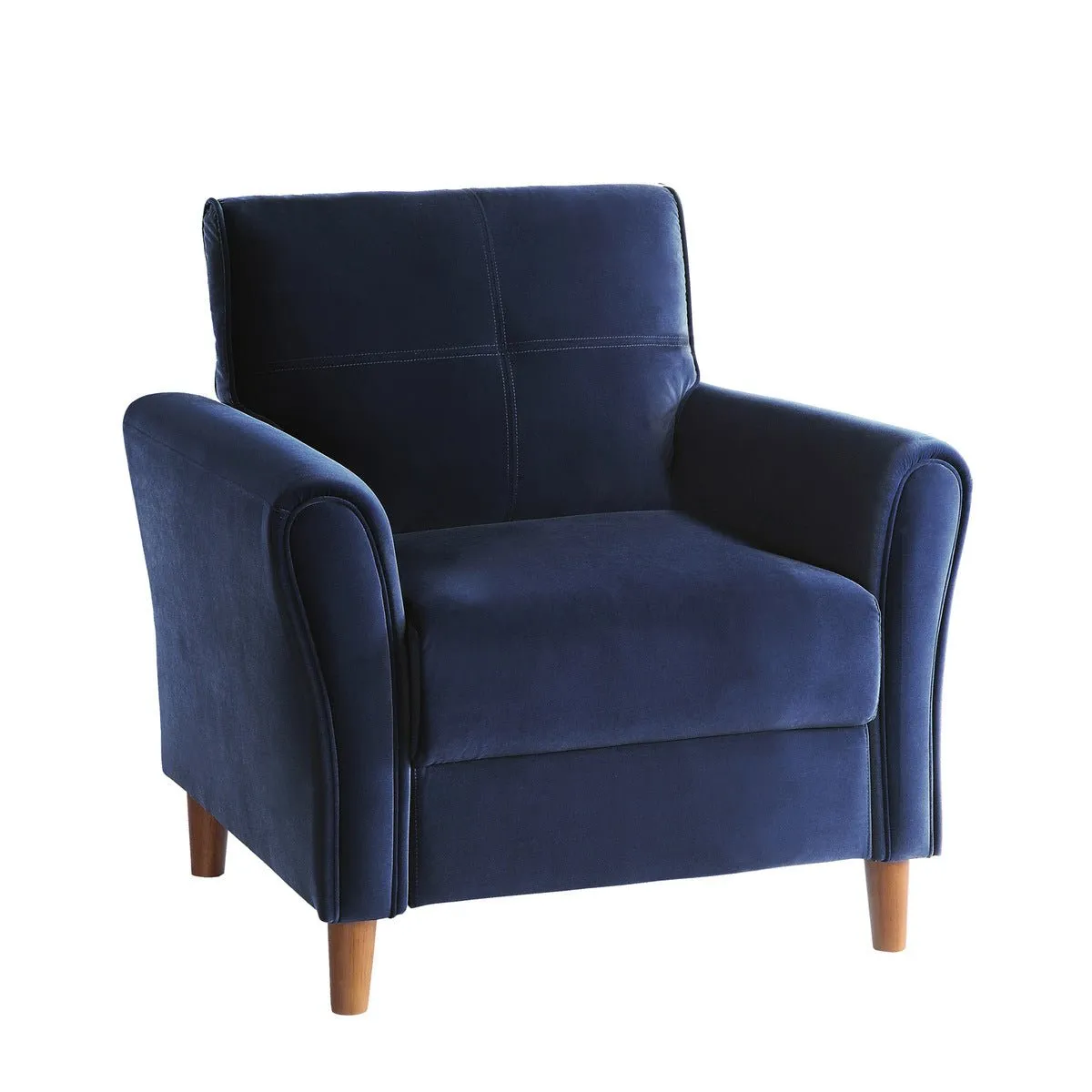 Dunleith Collection Chair Blue Velvet Fabric