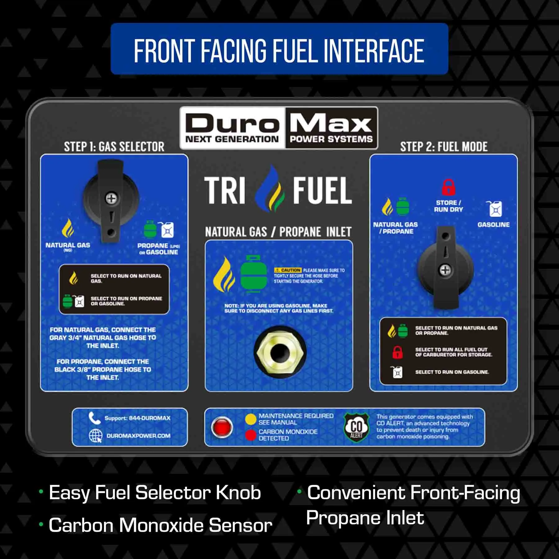 DuroMax XP13000HXT Tri-Fuel Portable HXT Generator w/ CO Alert | 13,000 Watts