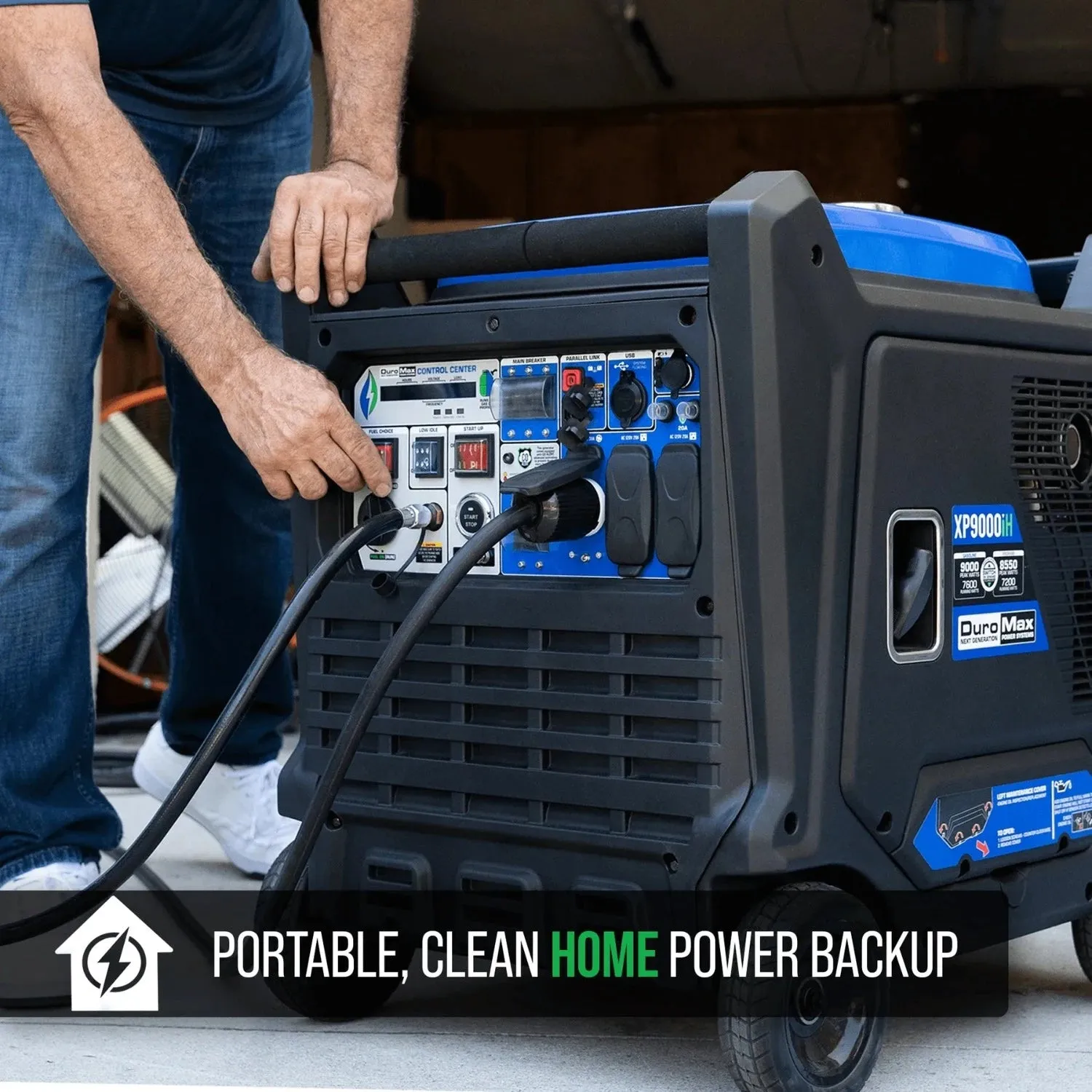 DuroMax XP9000iH Dual Fuel Portable Inverter Generator w/ CO Alert | 9,000 Watts