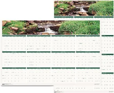 Earthscapes Waterfalls Of The World Reverse/Erase Yearly Wall Calendar 24 X 37