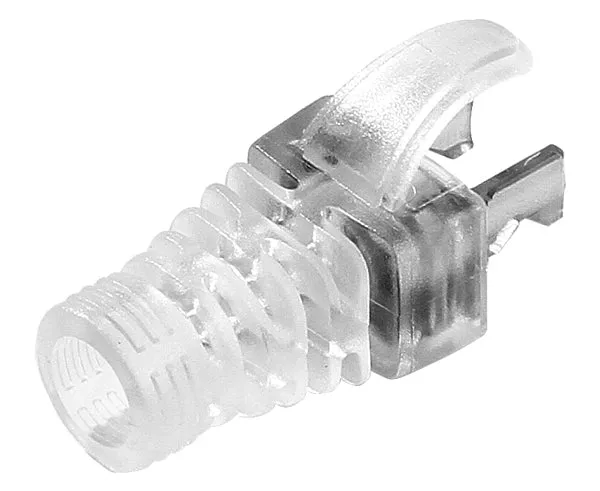 Easy Feed RJ45 Strain Relief Boot, Shielded CAT5E/6, 6.5mm Diameter - 25 Pack