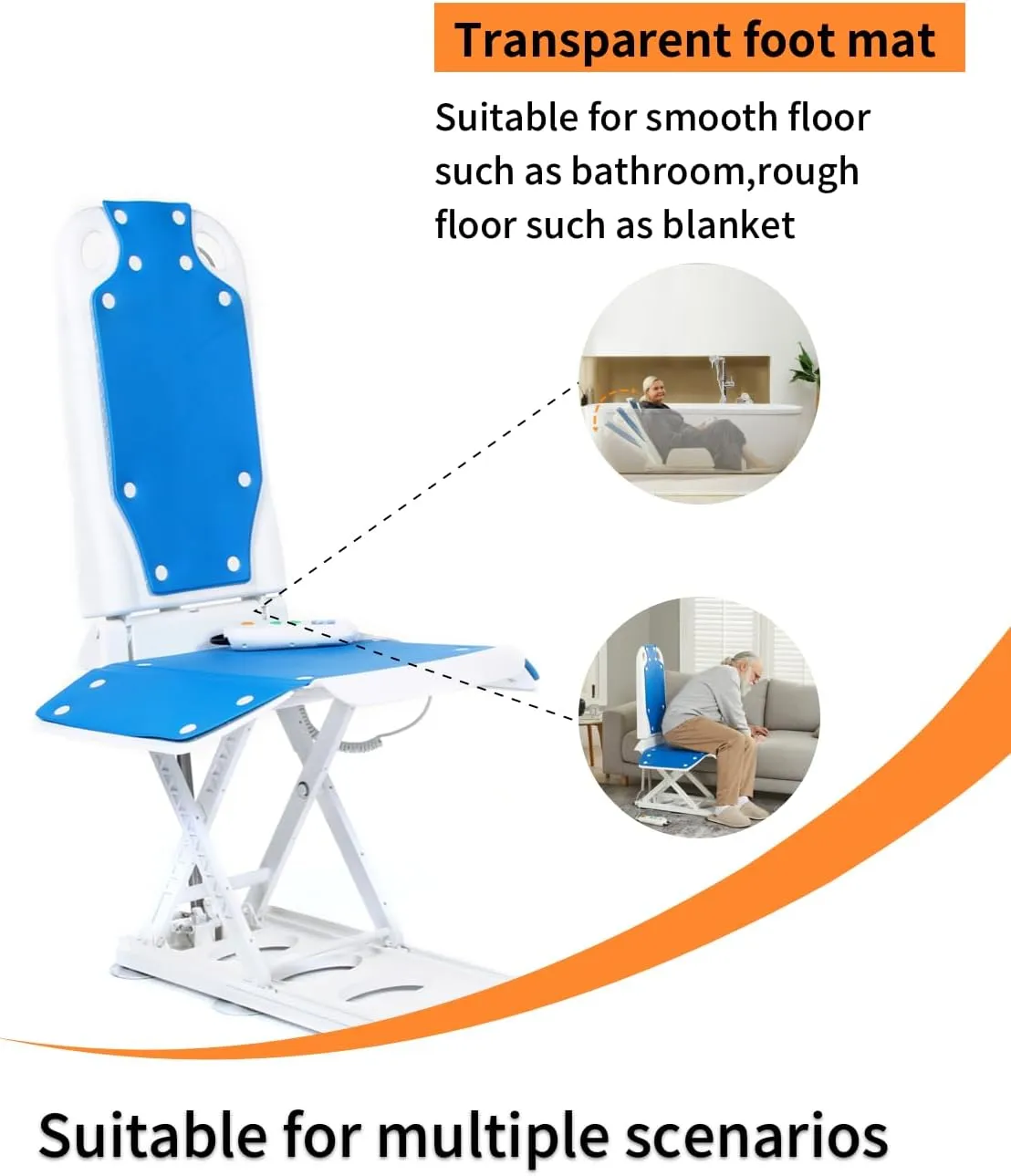 Electric Chair Lift for Elderly and Disabled, Can be Raised to 20”, Support Up to 300 LBS, Item Weight 30 LBS