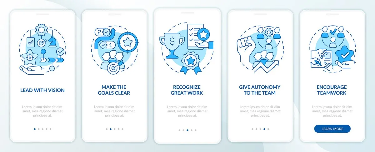 Employee engagement mobile app screen bundle