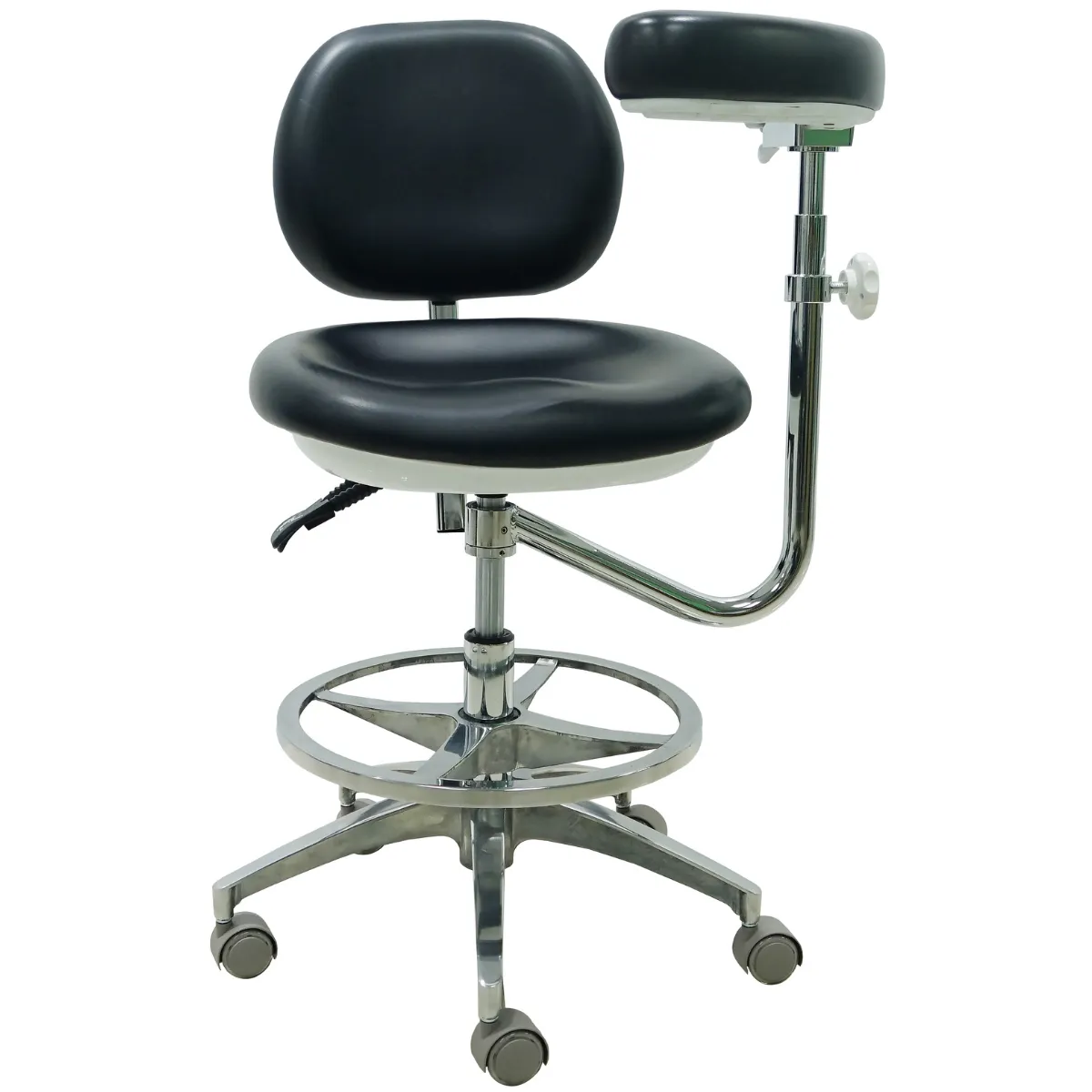 Ergonomic Medical or Dental Operator Chair with Footrest, Backrest and Handrest