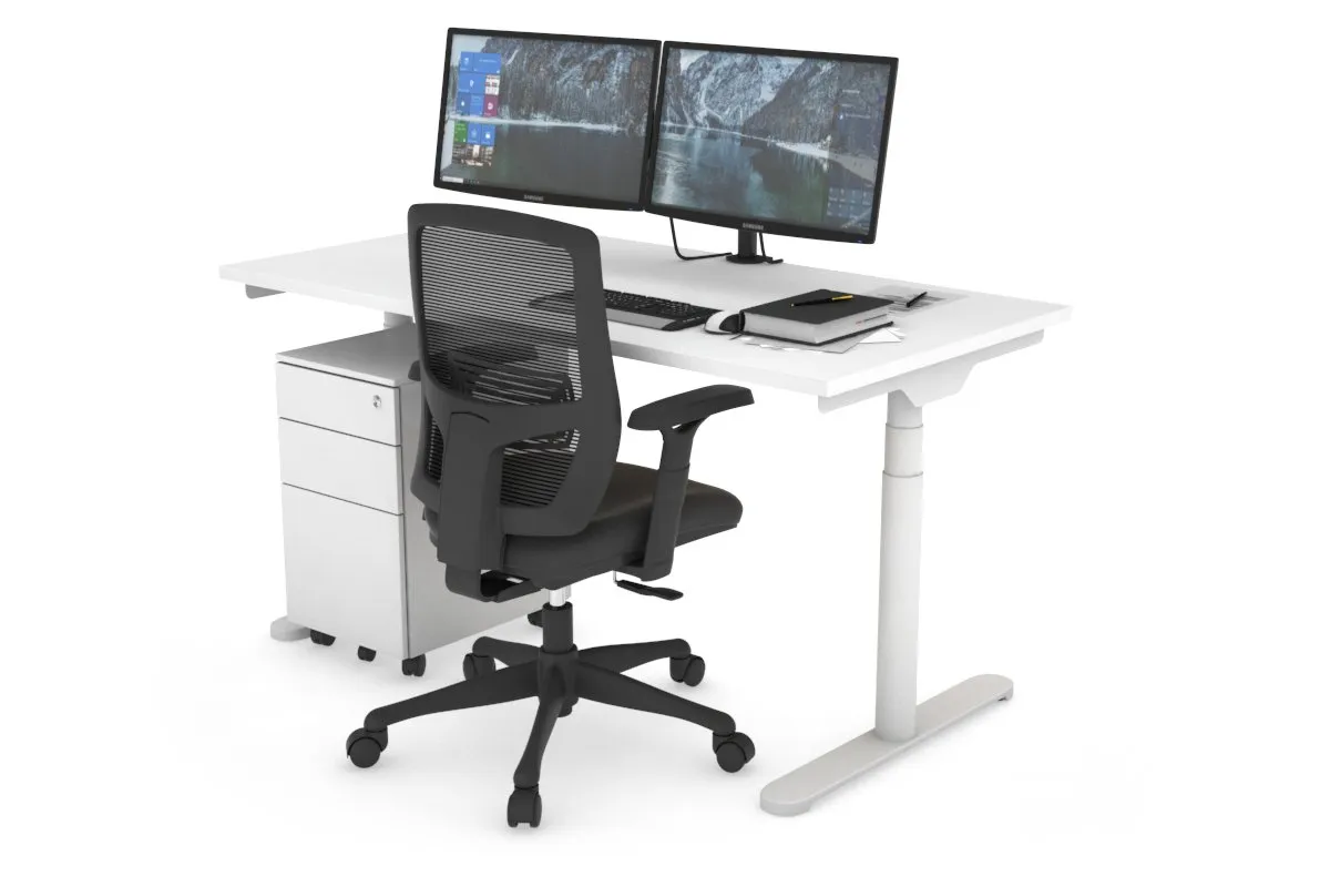 Flexi Premium Height Adjustable Single Workstation [1400L x 700W]