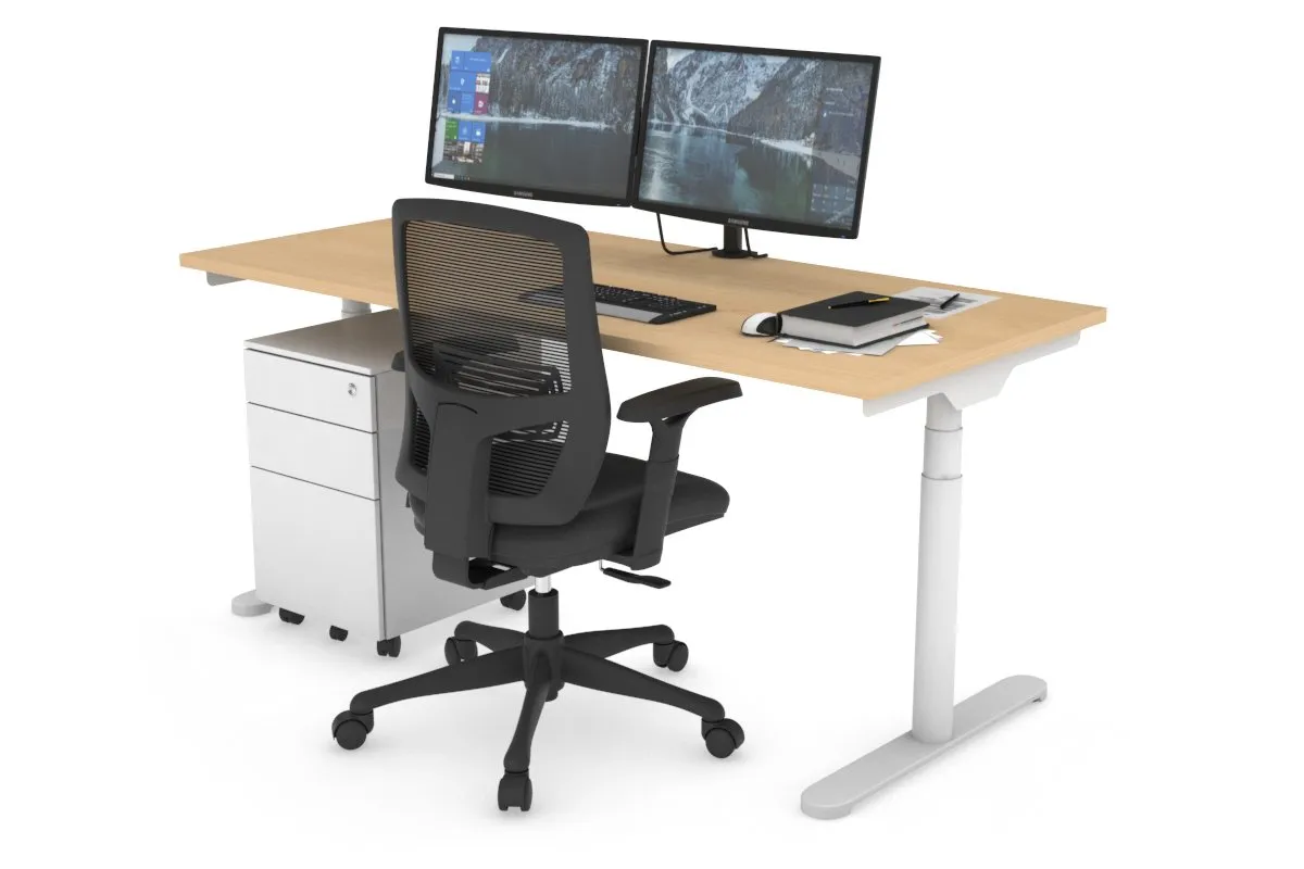 Flexi Premium Height Adjustable Single Workstation [1600L x 700W]