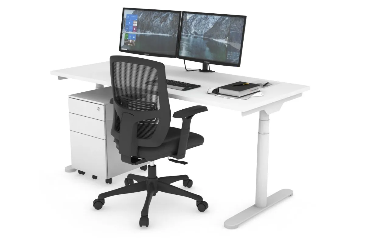 Flexi Premium Height Adjustable Single Workstation [1600L x 700W]