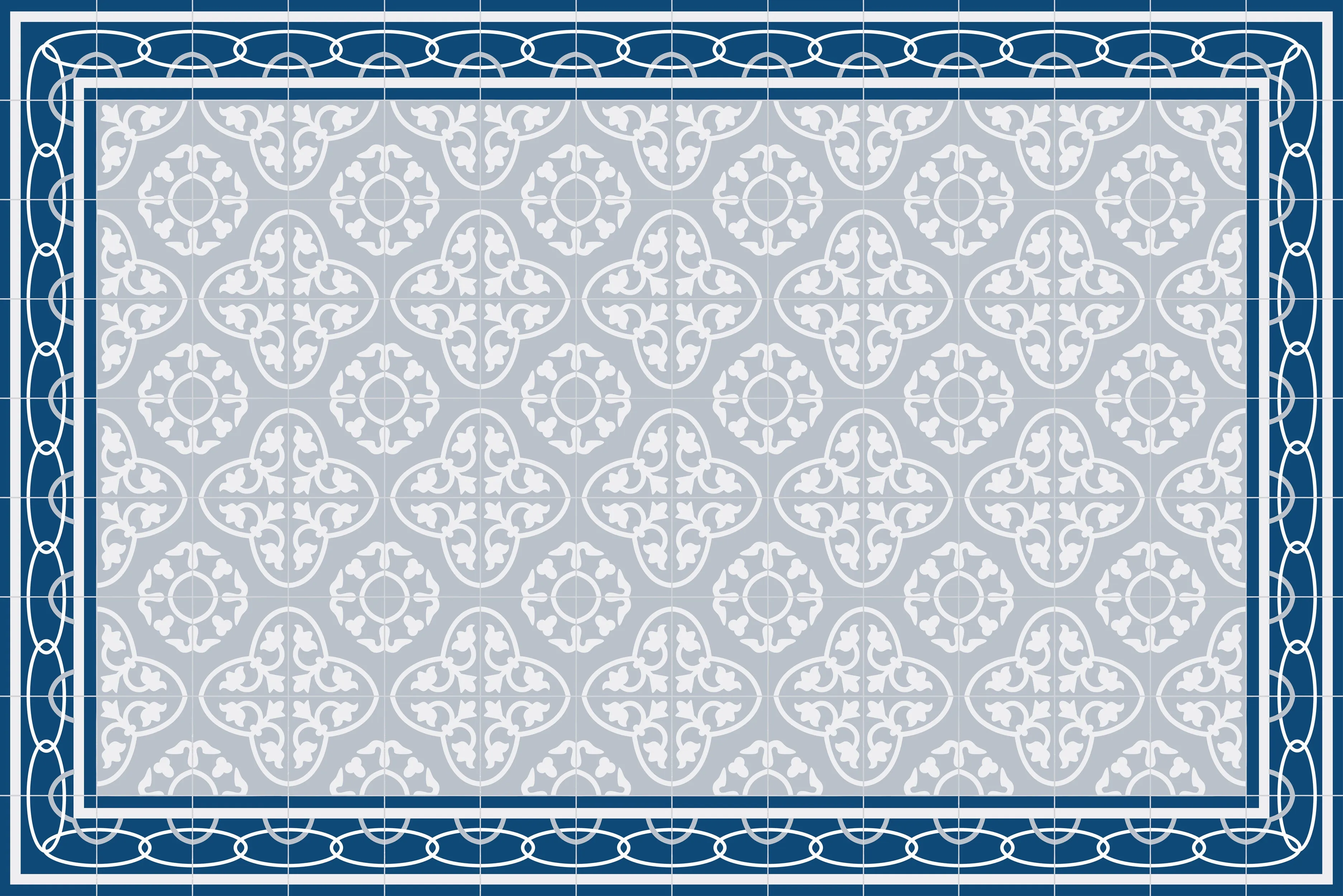 Floor Mat - Tile Blue - Various Sizes