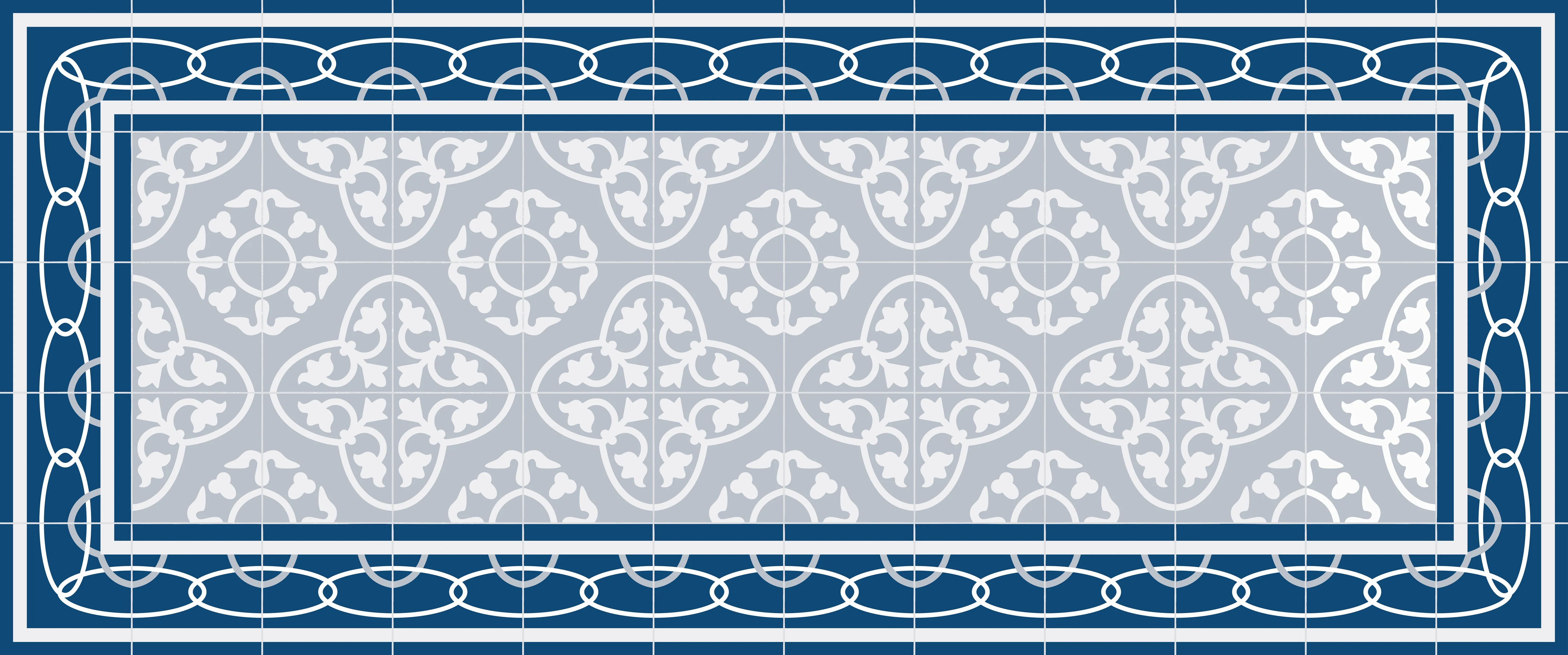 Floor Mat - Tile Blue - Various Sizes