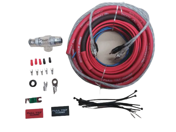 Full Tilt 4 Gauge AWG Red/Black Amplifier/Amp Wire Kit