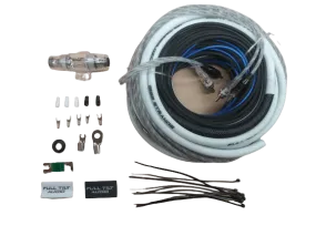 Full Tilt 4 Gauge AWG White/Black Amplifier/Amp Wire Kit