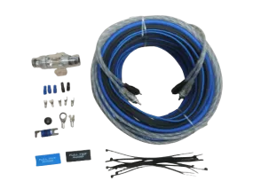 Full Tilt 8 Gauge AWG Blue/Black Amplifier/Amp Wire Kit