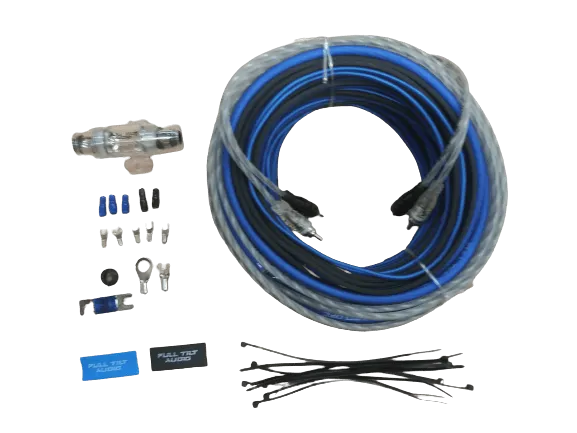 Full Tilt 8 Gauge AWG Blue/Black Amplifier/Amp Wire Kit