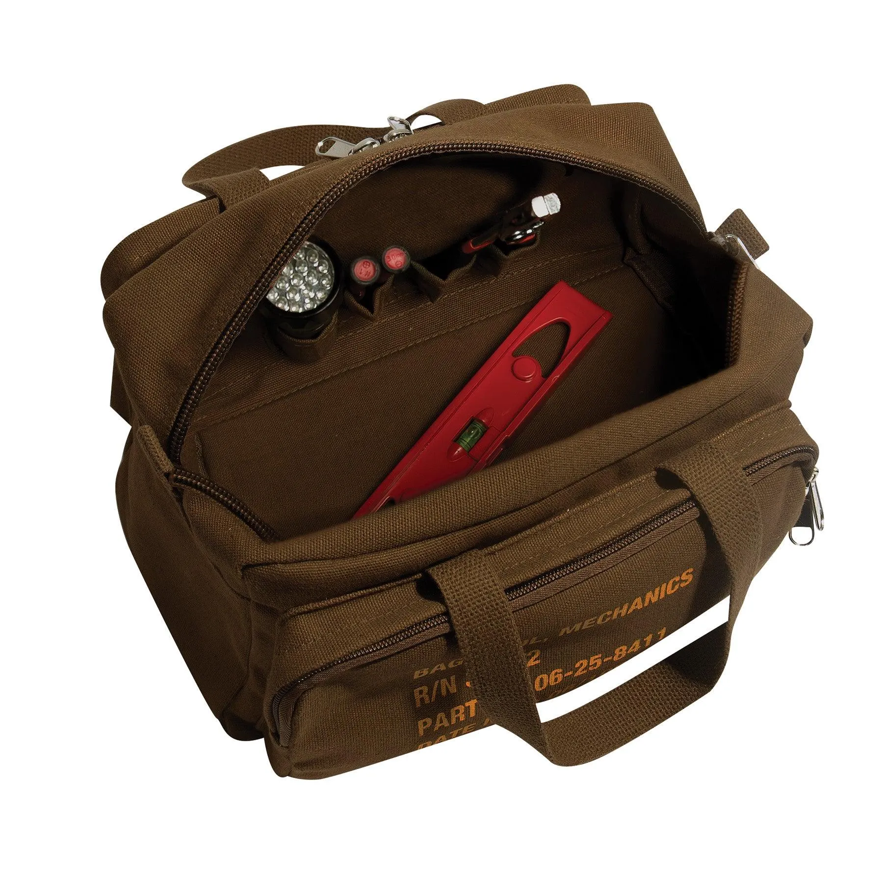 G.I. Type Zipper Pocket Mechanics Tool Bag with Military Stencil