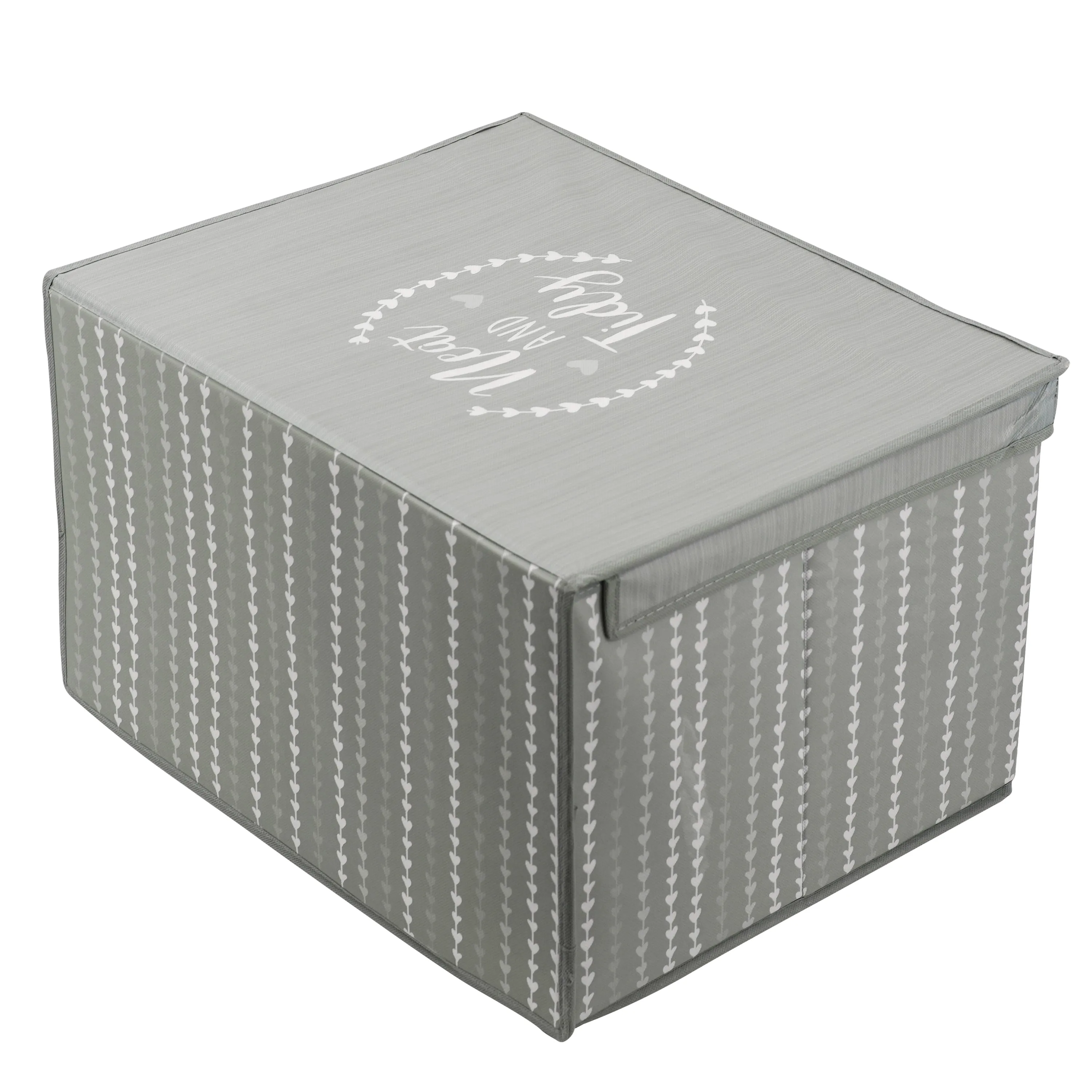 Gray Hearts Large Storage Box