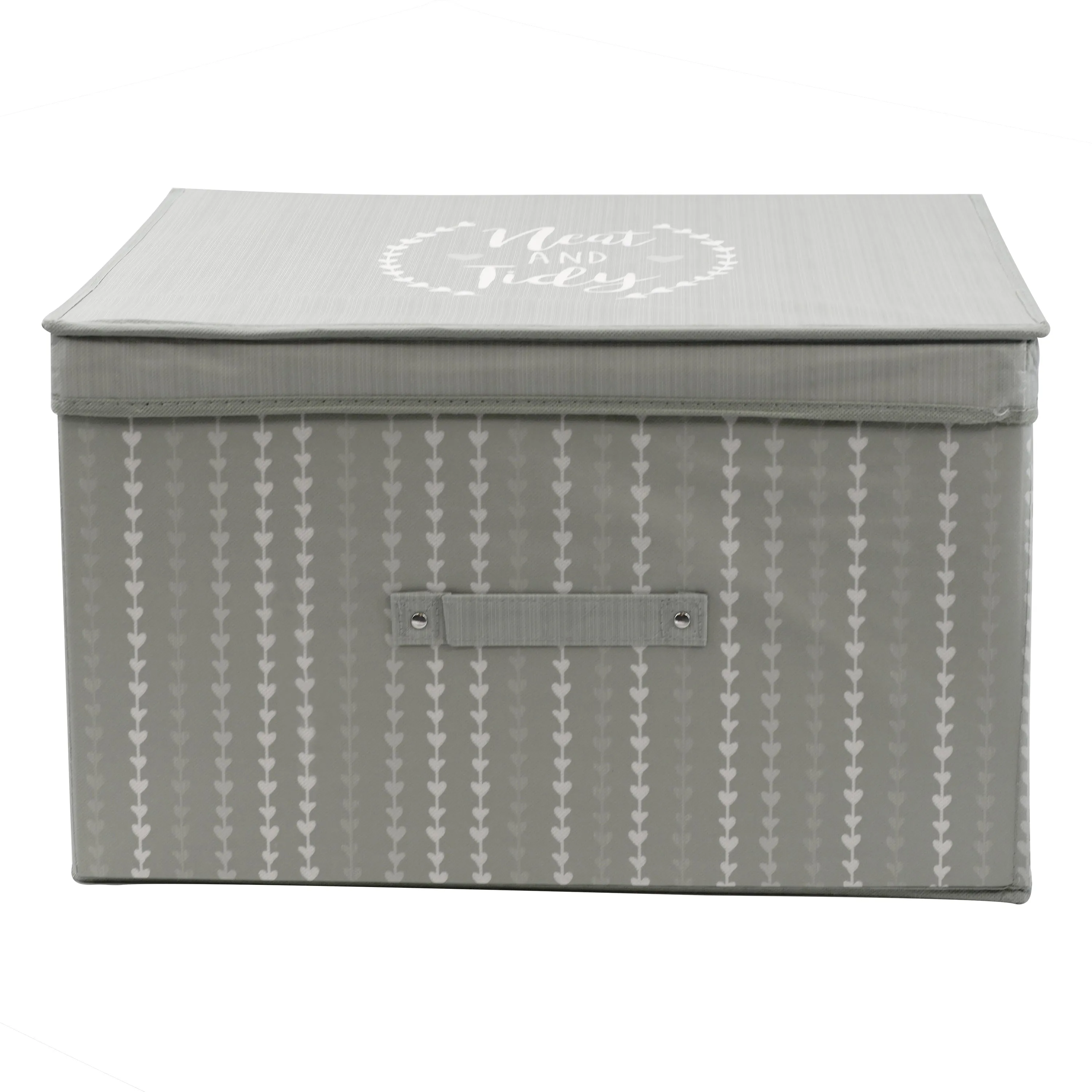 Gray Hearts Large Storage Box