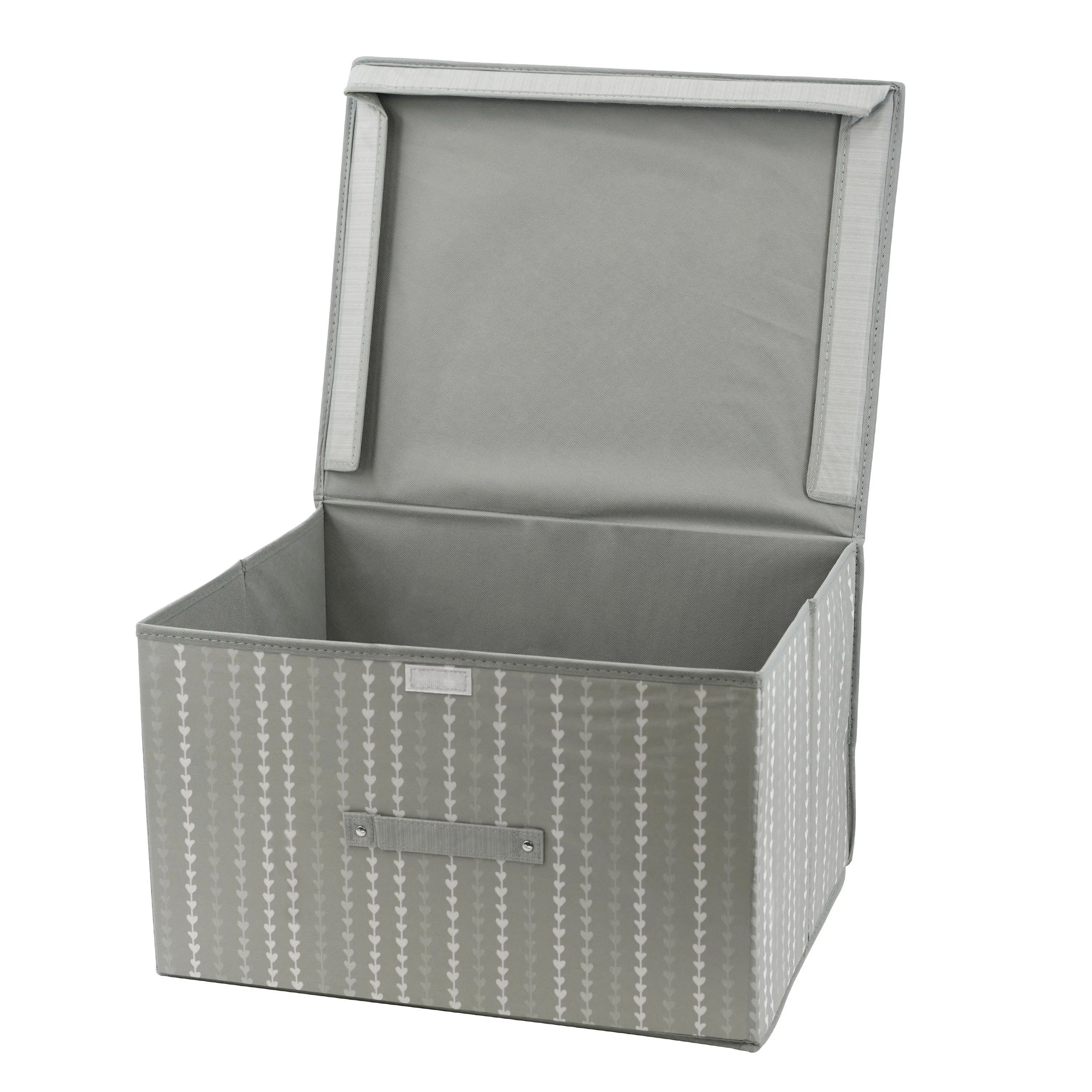 Gray Hearts Large Storage Box