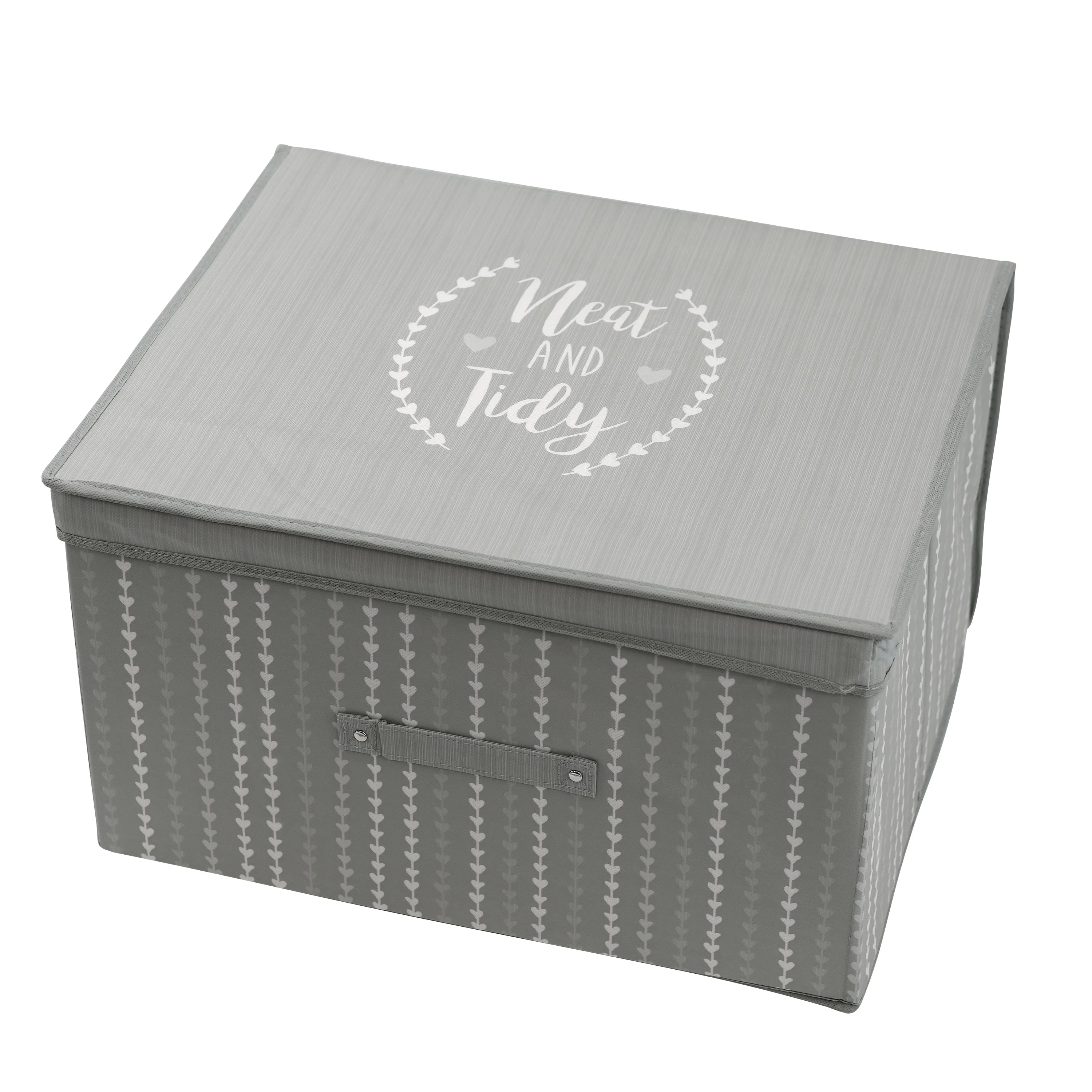 Gray Hearts Large Storage Box