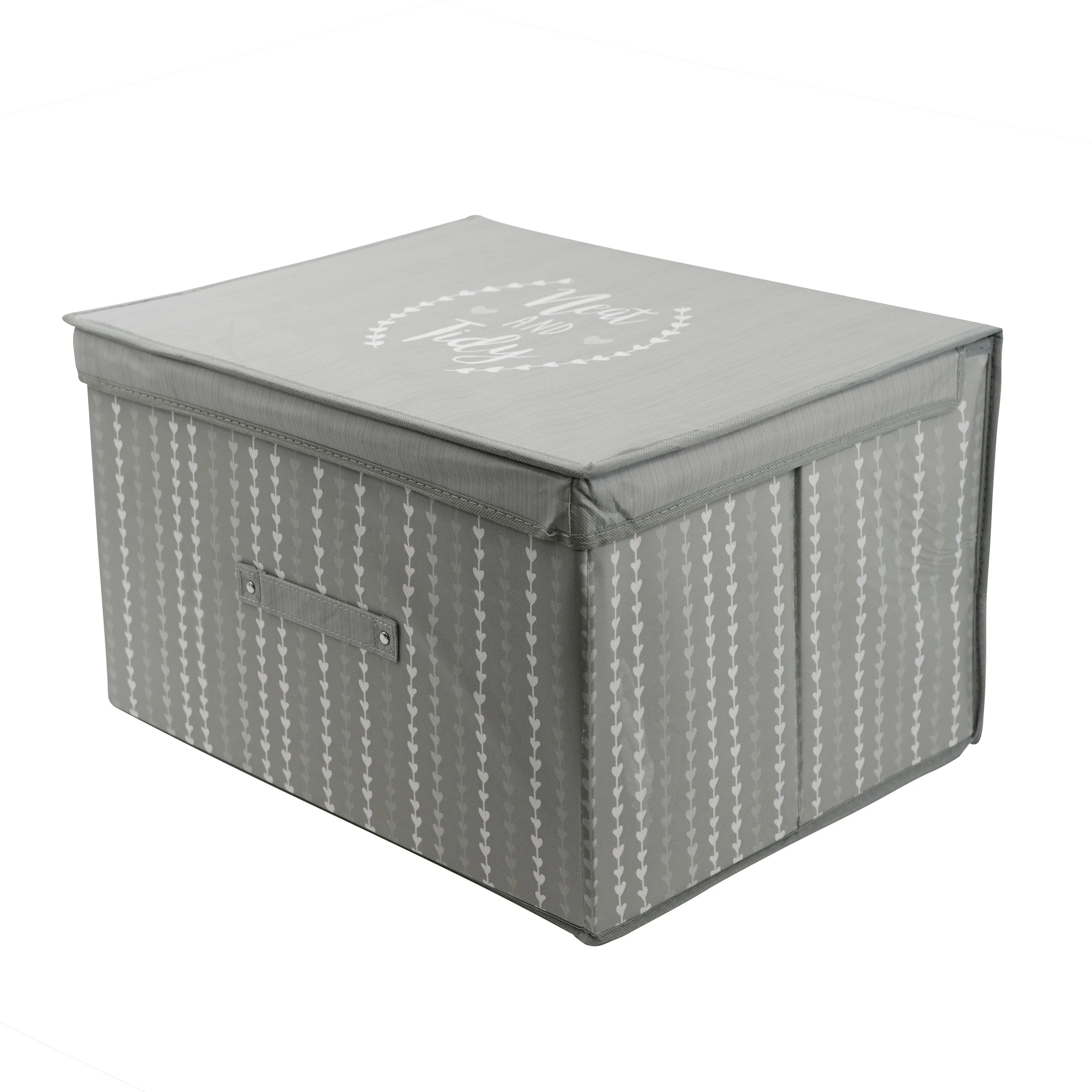 Gray Hearts Large Storage Box