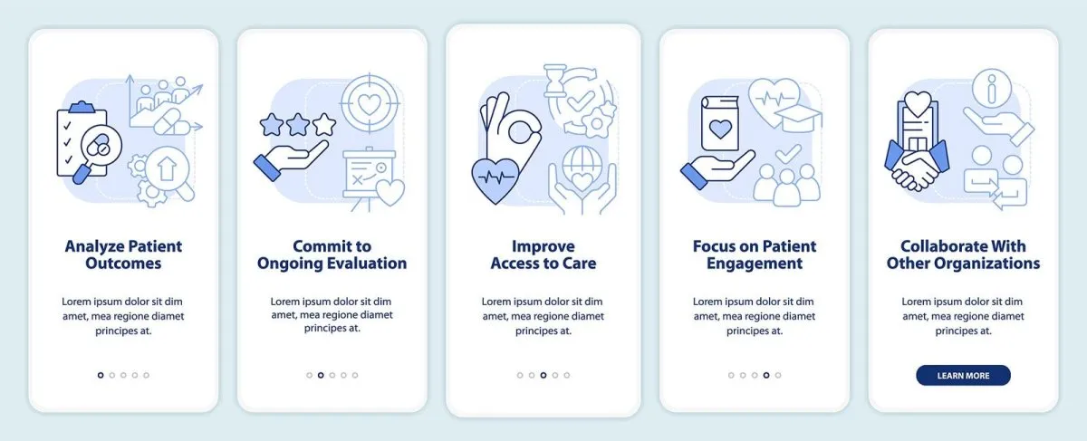 Healthcare system mobile app screen set