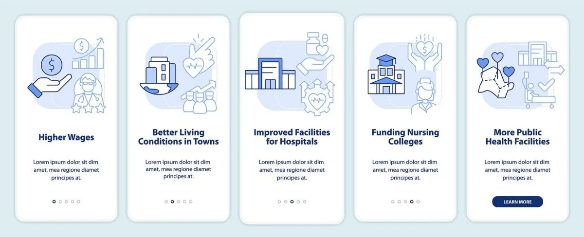 Healthcare system mobile app screen set