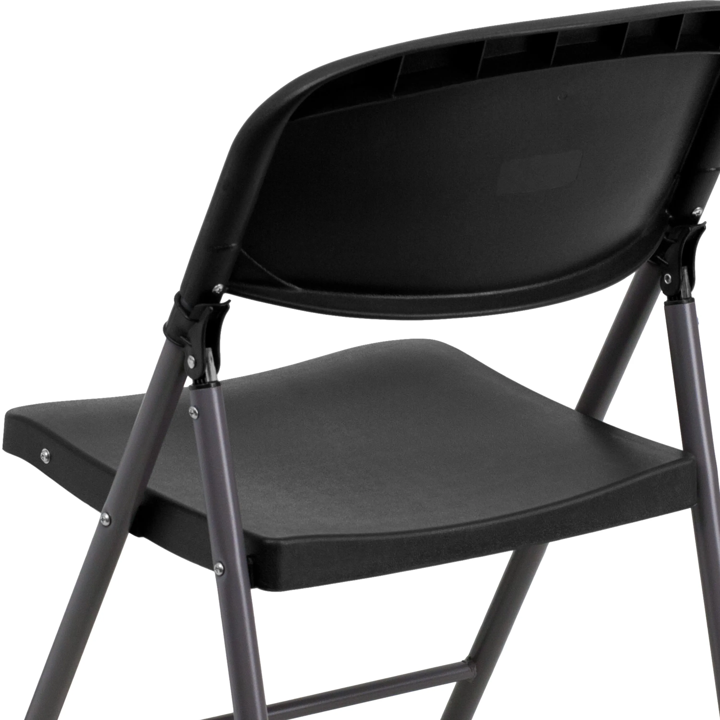 HERCULES Series 330 lb. Capacity Plastic Folding Chair with Charcoal Frame