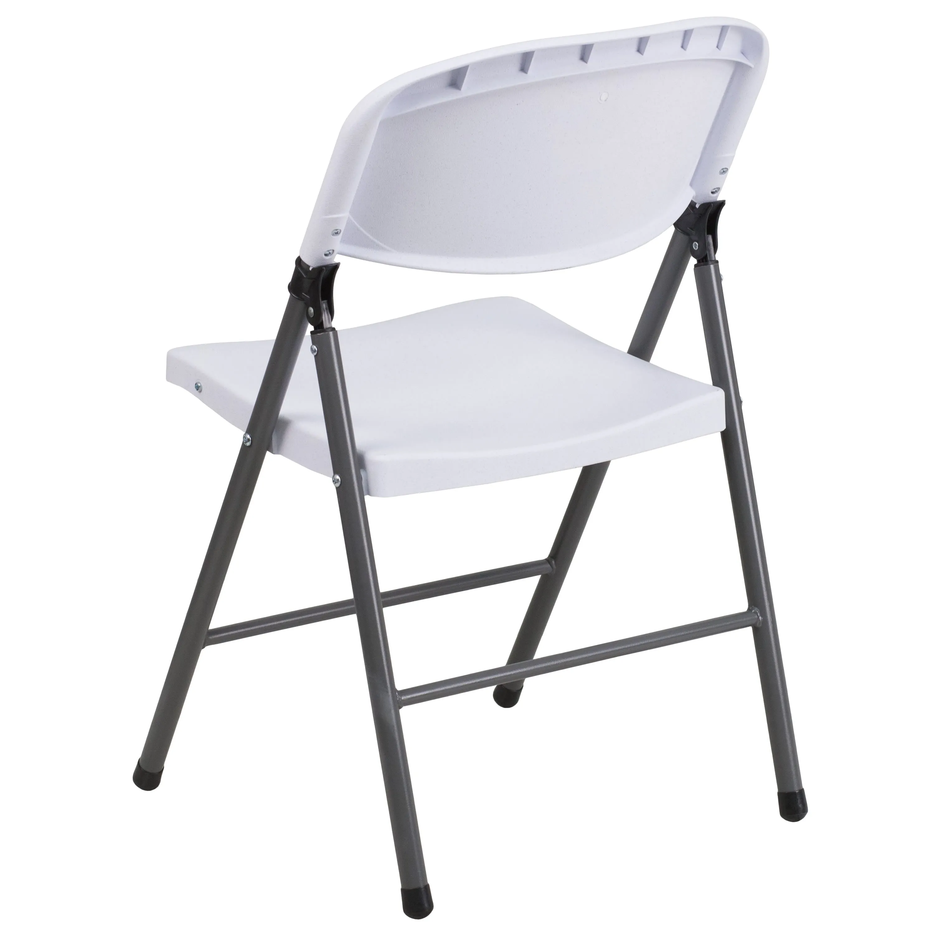 HERCULES Series 330 lb. Capacity Plastic Folding Chair with Charcoal Frame