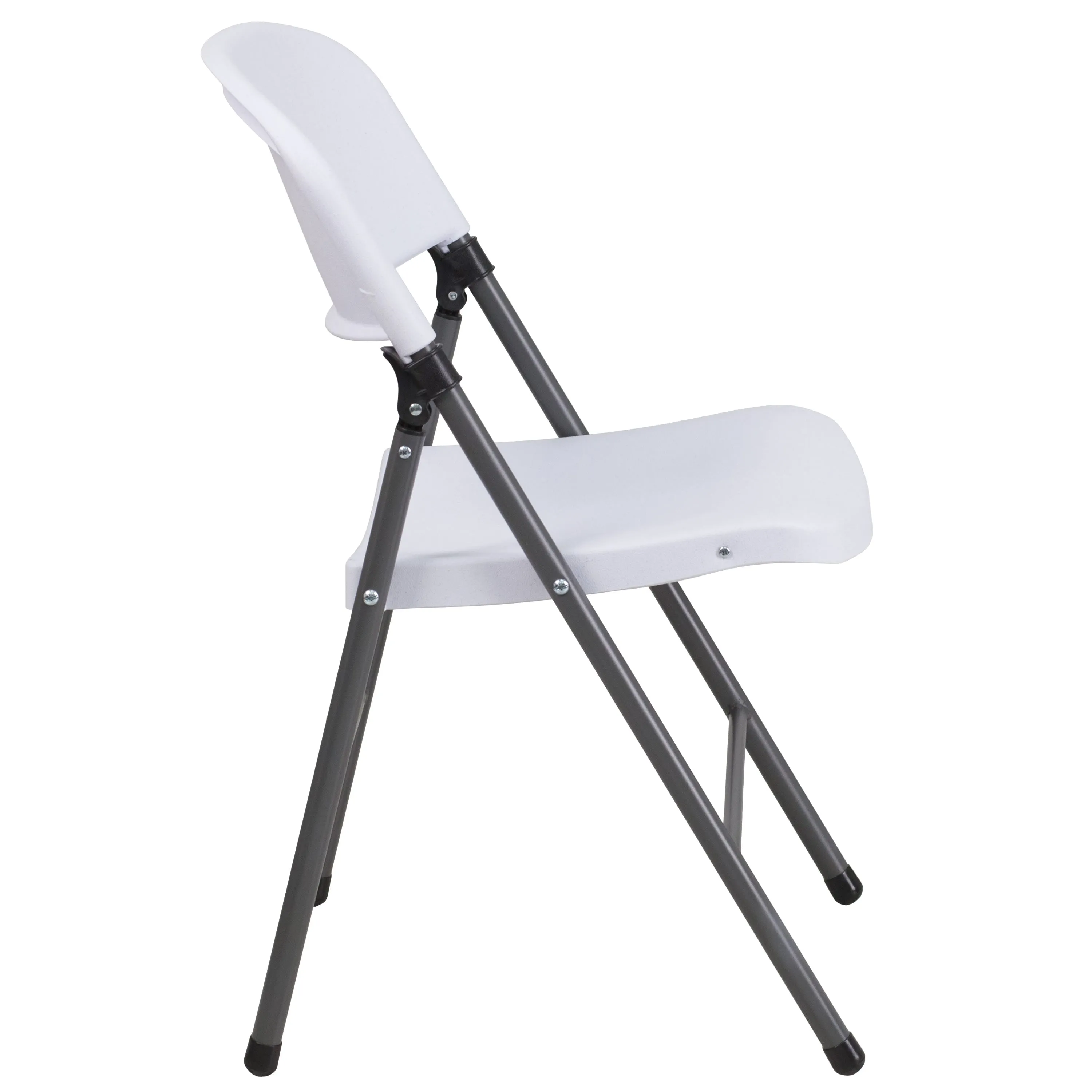 HERCULES Series 330 lb. Capacity Plastic Folding Chair with Charcoal Frame