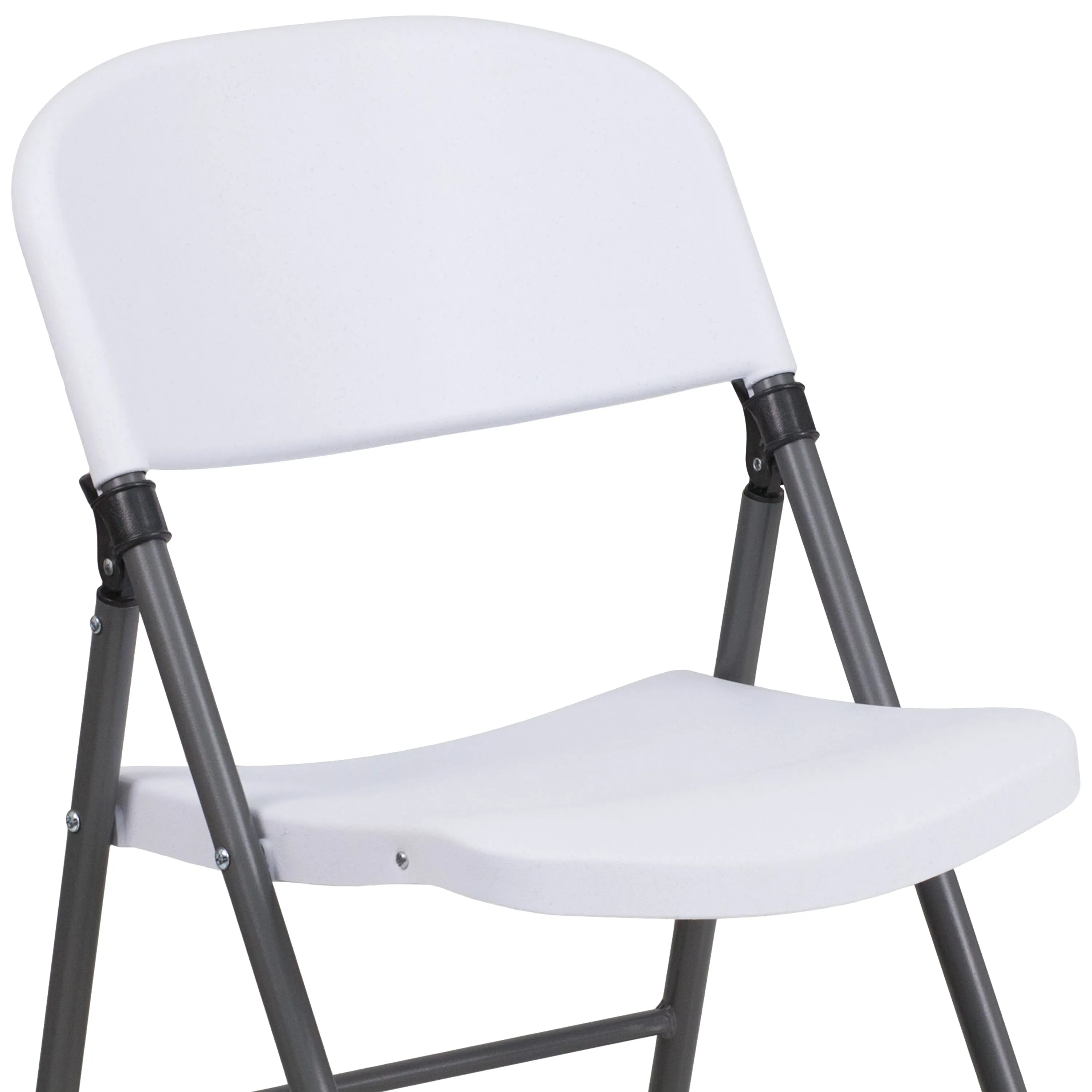 HERCULES Series 330 lb. Capacity Plastic Folding Chair with Charcoal Frame