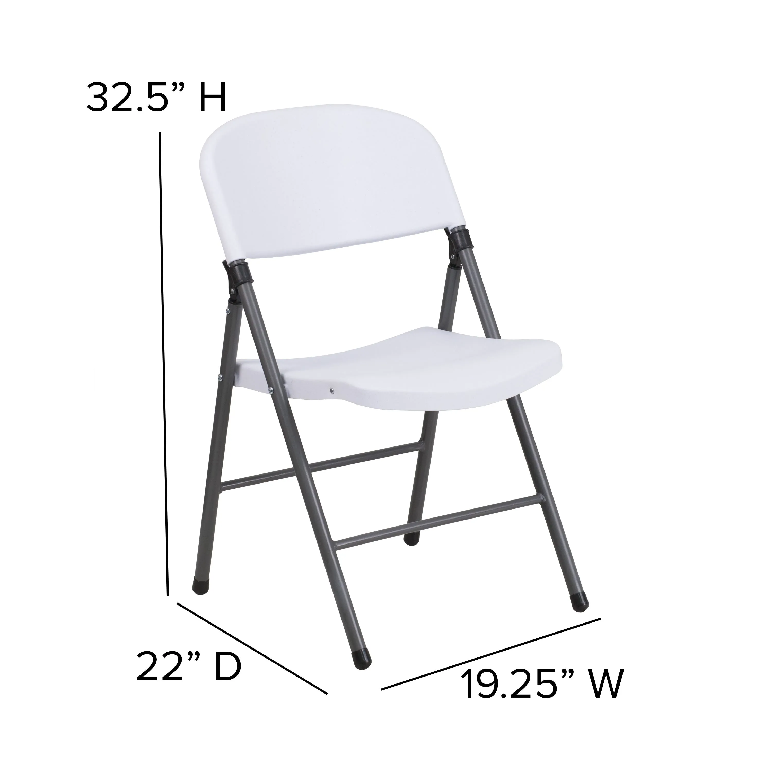 HERCULES Series 330 lb. Capacity Plastic Folding Chair with Charcoal Frame