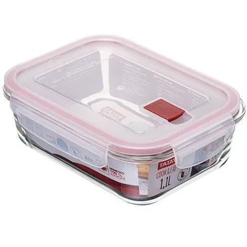 Hermetic Glass Container Cook & Eat 1.1L Red