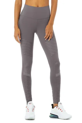 High-Waist Moto Legging - Purple Dusk