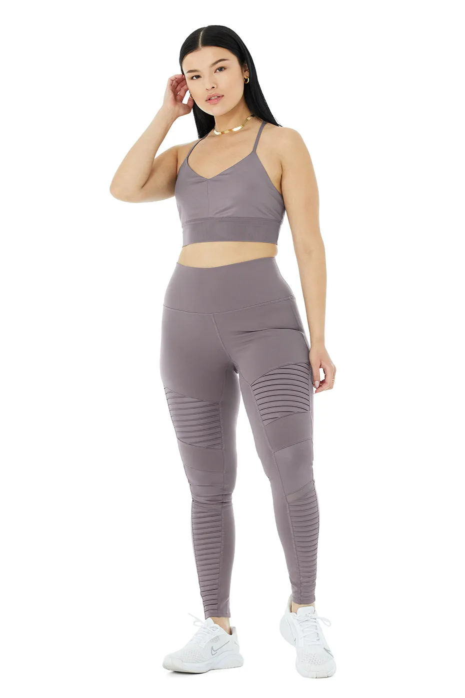 High-Waist Moto Legging - Purple Dusk