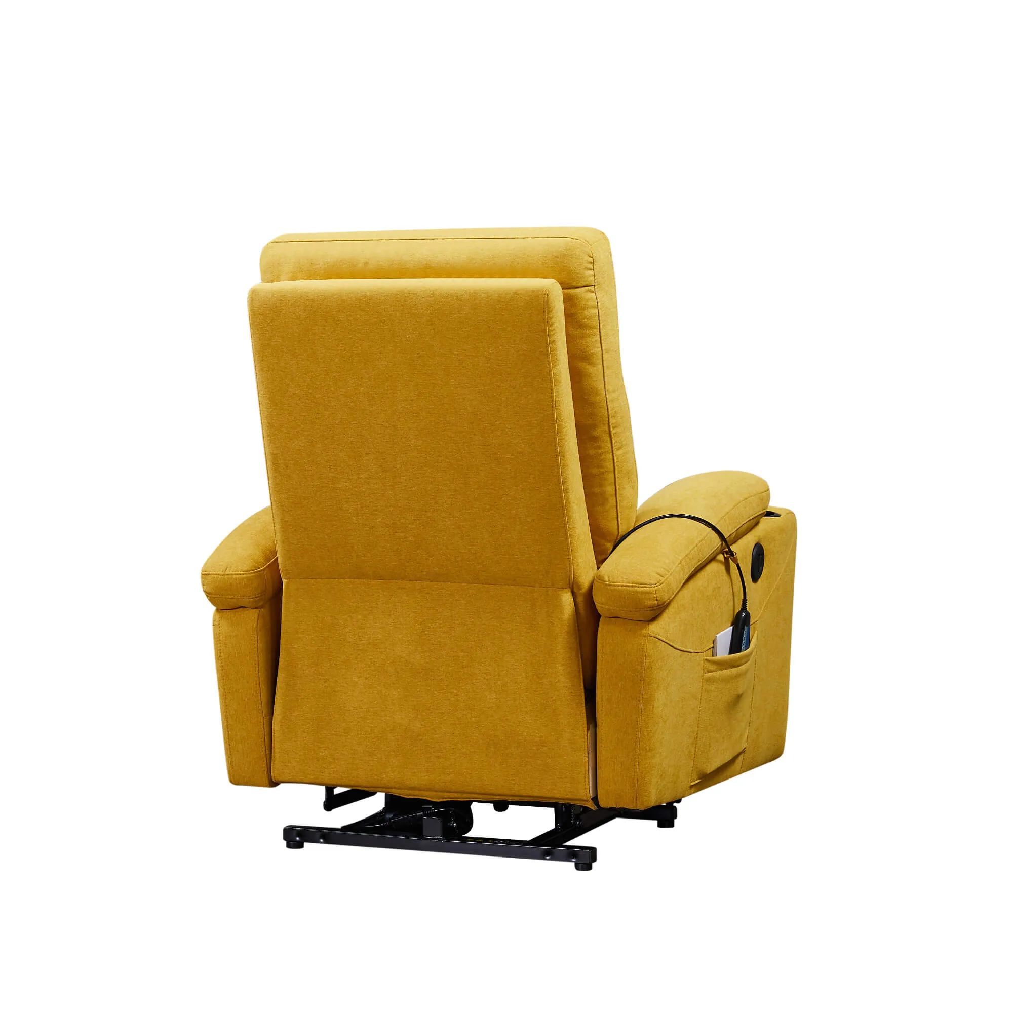 Homrest Power Lift Recliner Chair with Massage and Heat for Elderly Electric Recliner Lift Chair with 2 Side Pockets, Cup Holders, USB Port for Living Room, Yellow