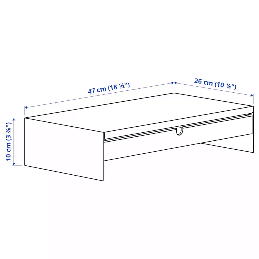 IKEA - Monitor Stand With Drawer - Anthracite