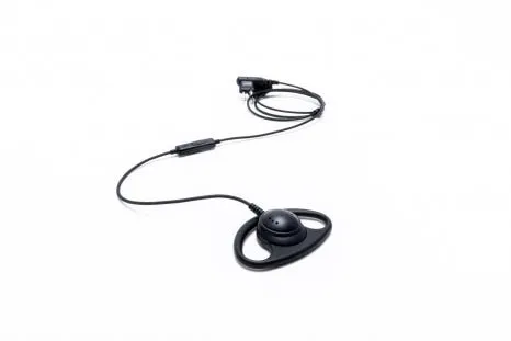 Impact Silver Series 1-Wire Surveillance Kit with Micro In-Line Push-To-Talk (PTT) and Flexible Fixed D-Shaped Ear Hanger VY1A-S1W-D2-MP