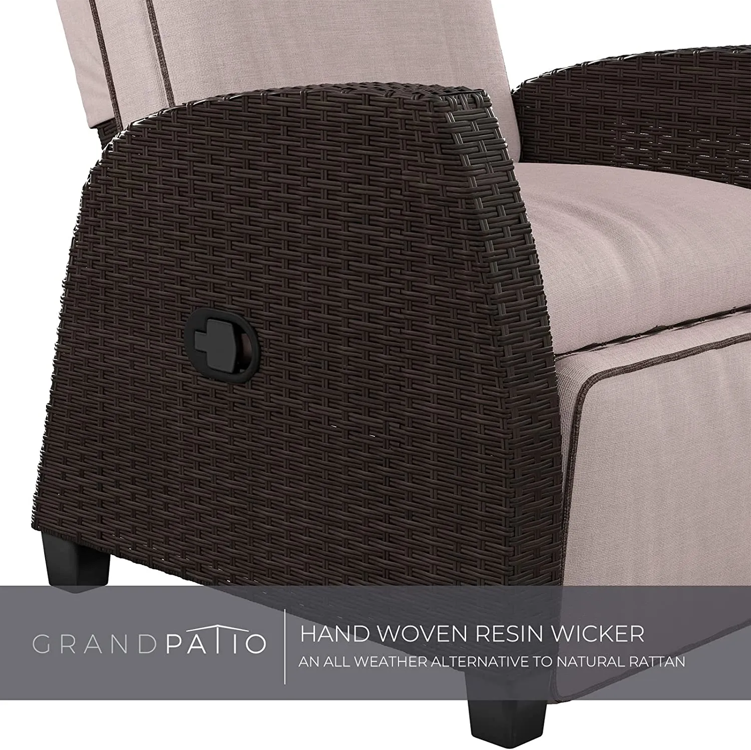 Indoor & Outdoor Recliner with Flip-Up Side Table