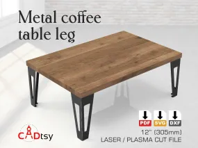 Industrial Coffee Table Metal Leg DXF/SVG CNC Plasma/Laser Cutting Files. Height 305 mm (12") & 510 mm (20")