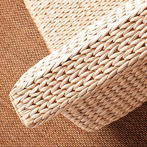 Japanese-Style Floor Chair – Handcrafted Eco-Friendly Padded Straw with Backrest, Tatami Cushion, 17.7x14.1x14.5 inches