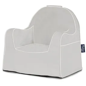 Little Reader Chair - Grey with White Piping