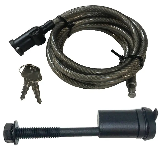 LOCKING THREADED HITCH PIN WITH CABLE