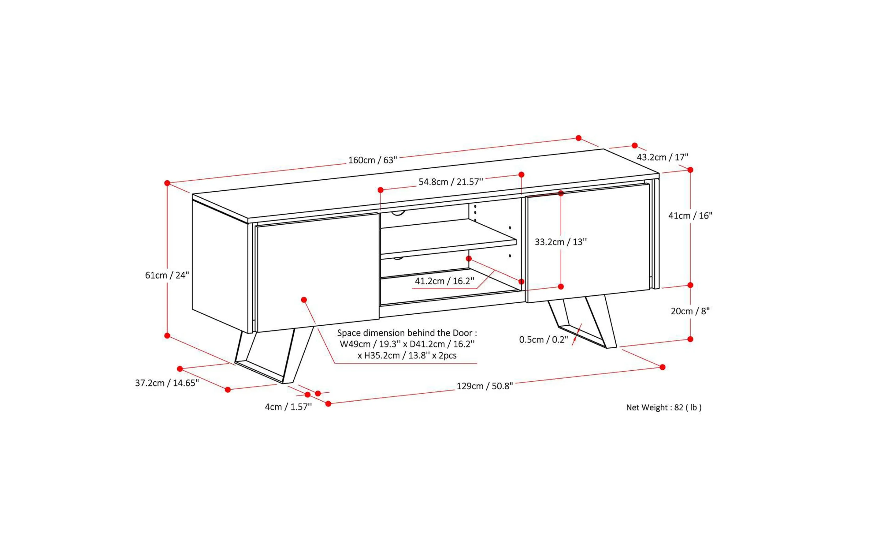 Lowry TV Media Stand in Oak