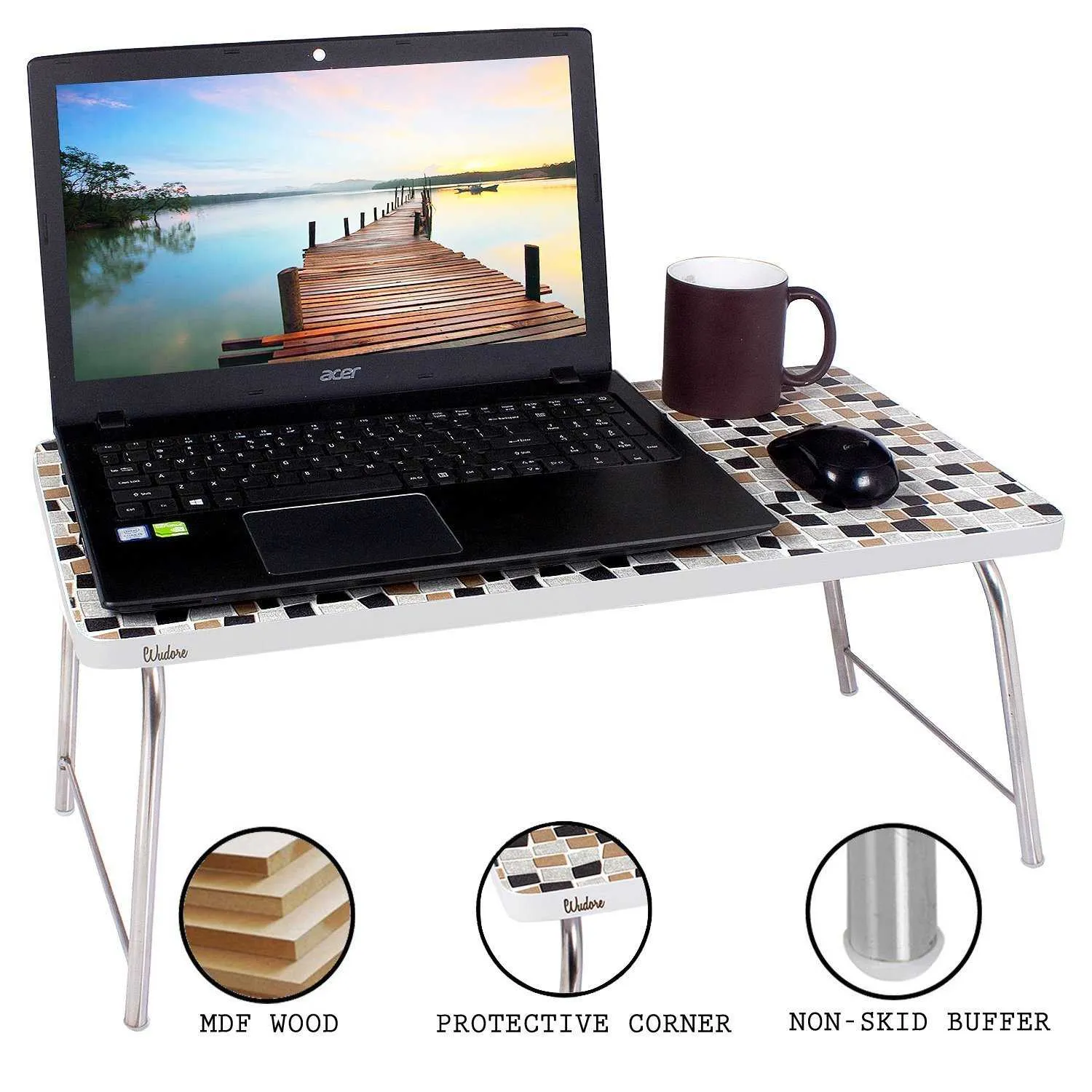 Mini Laptop table with folding legs I Medium Mosaic